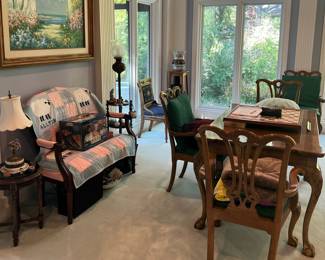 Chippendale game table and chairs…mahjong anyone?