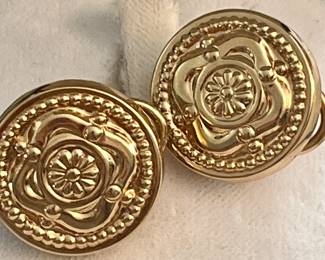 Large 14k button earrings