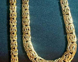 1980s enormous Byzantine choker and bracelet that can be combined to make a longer necklace 