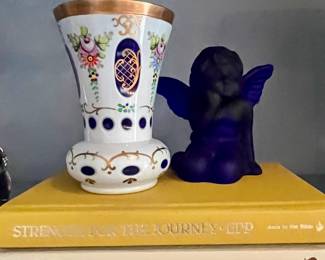 Late 1800s bohemian glass vase