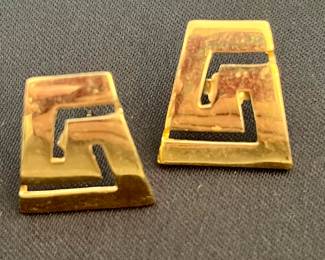 14k Greek Key earrings 