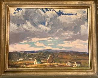 Summer landscape by American impressionist Broomfield circa 1870