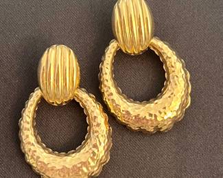 14k huge door knocker earrings
