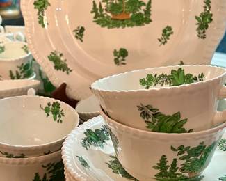 Spode Green Basket bone China from the early 1900s
