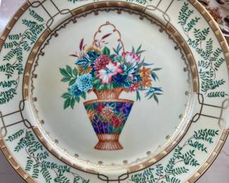 STUNNING set of early handpainted MOTTAHEDDEH Williamsburg Ching Garden…set of 12