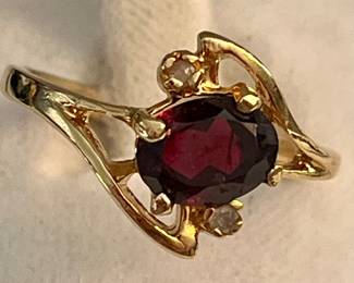 Small garnet ring