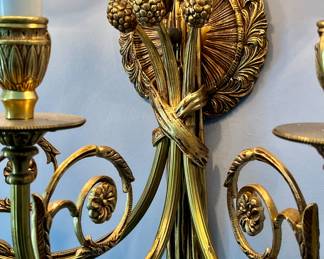 Absolutely gorgeous heavy brass sconces