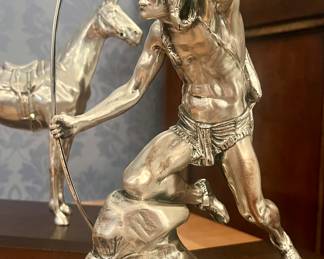 Alfred Flauder 20th C Silvered Indian Sculpture