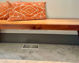 Custom raw edge bench by Caleb Sweazy local artist 