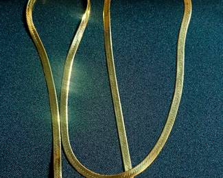 Three feet of 14k gold!  Herringbone chain.