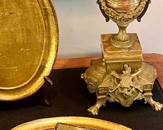 Pair Marble Bronze Candelabra Italian Brevettatos circa 1900