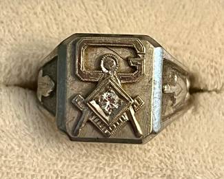 Diamond Masonic ring for the gents 