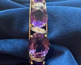 Enormous gold, amethyst and diamond bracelet 