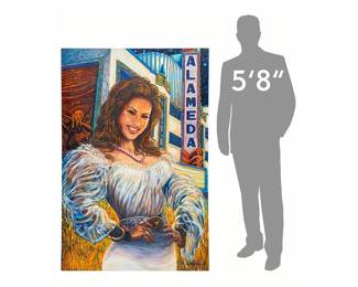 Gilbert Duran (San Antonio, Texas, 1947-2023) Selena at the Alameda Theatre, 1996, oil on masonite