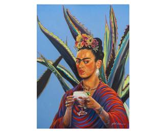 Gilbert Duran (San Antonio, Texas, 1947-2023), "Frida Margarita" original, 1992, oil on canvas, size: 40x 30 in.