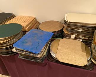 ASSORTED ONE OF KIND DESIGNER LEATHER AND FABRIC PLACEMATS-