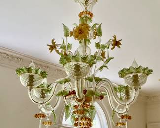 MURANO GLASS ELABORATE HAND BLOWN GLASS CHANDELIER