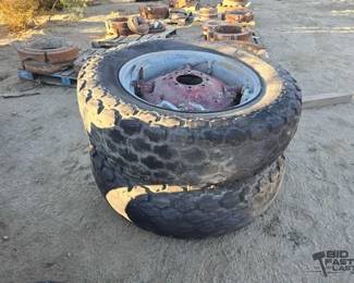 4156  2 Tractor Wheels with Tires 