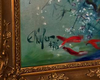 1978 Floral Still Life Oil Painting by E. Kuyfer