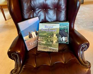 Classic Leather Inc. Tufted Brown Leather Wingback Arm Chair