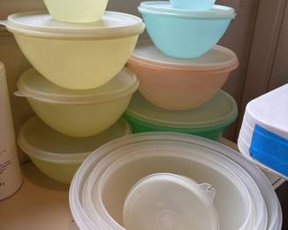 Circa 1950's Pastel Tupperware