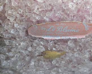 RARE original bath salts in glass bottle with cork & glass stopper.  Lt Blume Carnation Perfume Bath salts are a beautiful lavender color and still smell wonderful! 
Original label on the back.