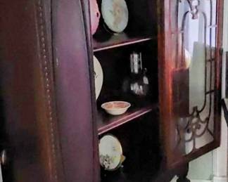 Jacobean mahogany china cabinet