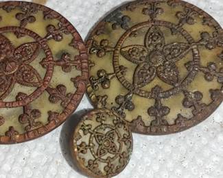 Celluloid and metal buttons