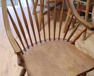 Set of four beautiful Windsor oak chairs
