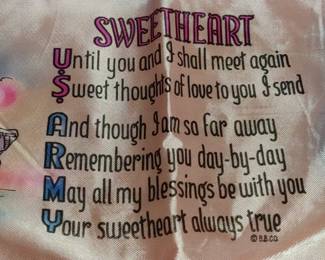 World War II sweetheart pillow cover