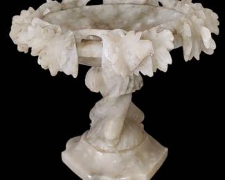Gorgeous Alabaster carved pedestal centerpiece bowl/compote