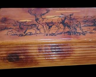 Beautiful vintage Cedarwood jewelry box trinket box very heavy beautifully carved