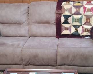 Wonderful micro suede sofa located in the den downstairs