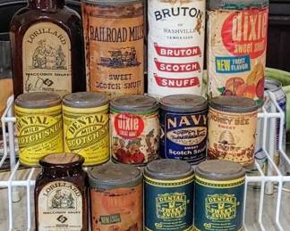Great collection of snuff original packaging not open saved from the third floor attic