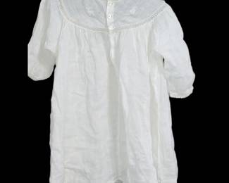 Beautiful Victorian cotton baby gown with lace and embroidery