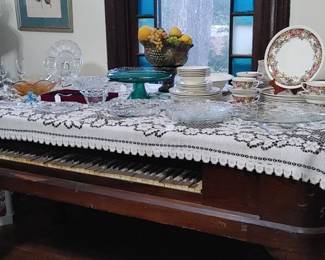 Circa 1850 Square grand piano makes a fantastic Buffet. The piano itself would require an enormous amount of work to be playable. However it makes a striking piece of furniture/or buffet server