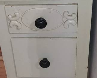 Antique mahogany dovetailed painted white side table