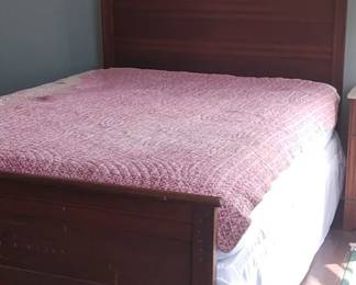 Antique oak EastLake Victorian style bed