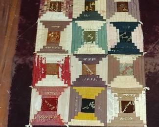 1890s custom quilted wall hanger dates of birth and death