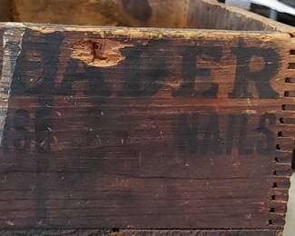 Beautiful vintage later wooden crate horse nails