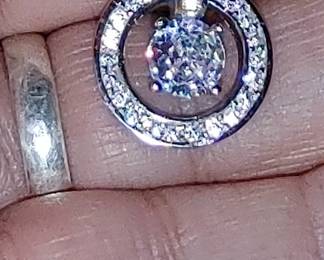 Beautiful sterling silver Moissanite pendant (part of Kelly's jewelry inventory) 