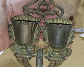Brass Match Holder, Victorian Double Urn Match Safe ( Not a reproduction) 