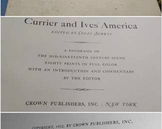 Courier and Ives America book 1952 awesome book for reframing lithographs