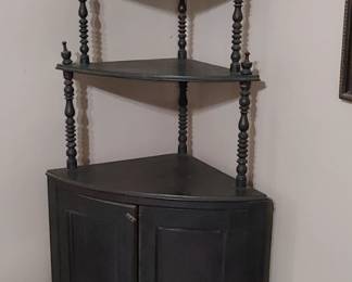 Fabulous One of a Kind Victorian Energi corner shelf with bottom storage couldn't find an example anywhere definitely handmade
