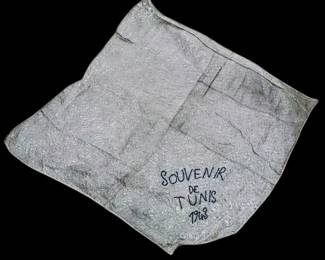 1943 souvenir handkerchief it is in perfect condition it has a shiny surface so the picture looks like it's dirty but it's not