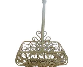 Gorgeous Victorian wrought iron basket very heavy and detailed