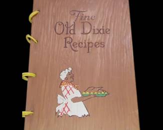 Original Old Dixie recipes Book with Southern dialect
Wooden cover