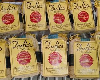 Just one of the incredible discoveries vintage tobacco still in cloth bags seals not broken with smoking papers