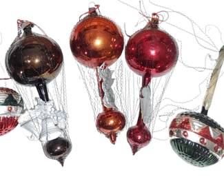Vintage German Christmas ornaments wire wrapped early 1900s