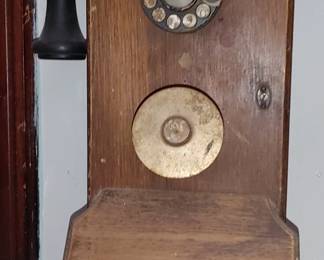 Vintage wooden telephone number